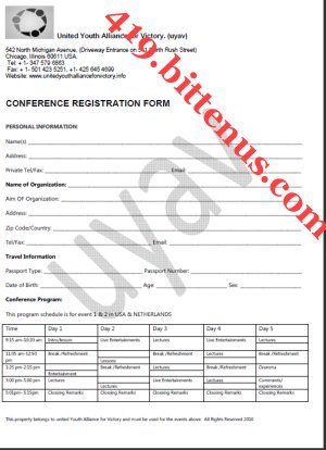 UYAV Registration Form